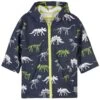 Hatley Dino Fossils Print Color Changing Rain Jacket Navy