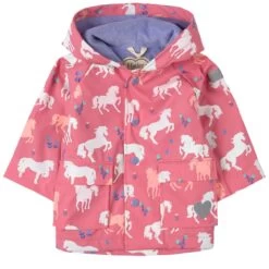 Hatley Painted Pasture Print Color Changing Raincoat Rain Jacket Pink