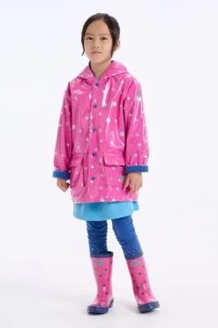 Hatley Pink Glitter Stars Raincoat