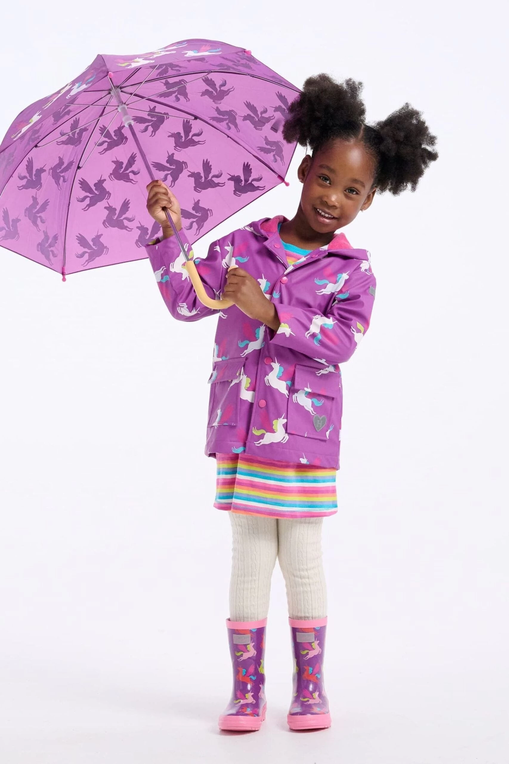 Hatley Purple Pretty Pegasus Colour Changing Raincoat 4 Hatley Purple Pretty Pegasus Colour Changing Raincoat - Image 3