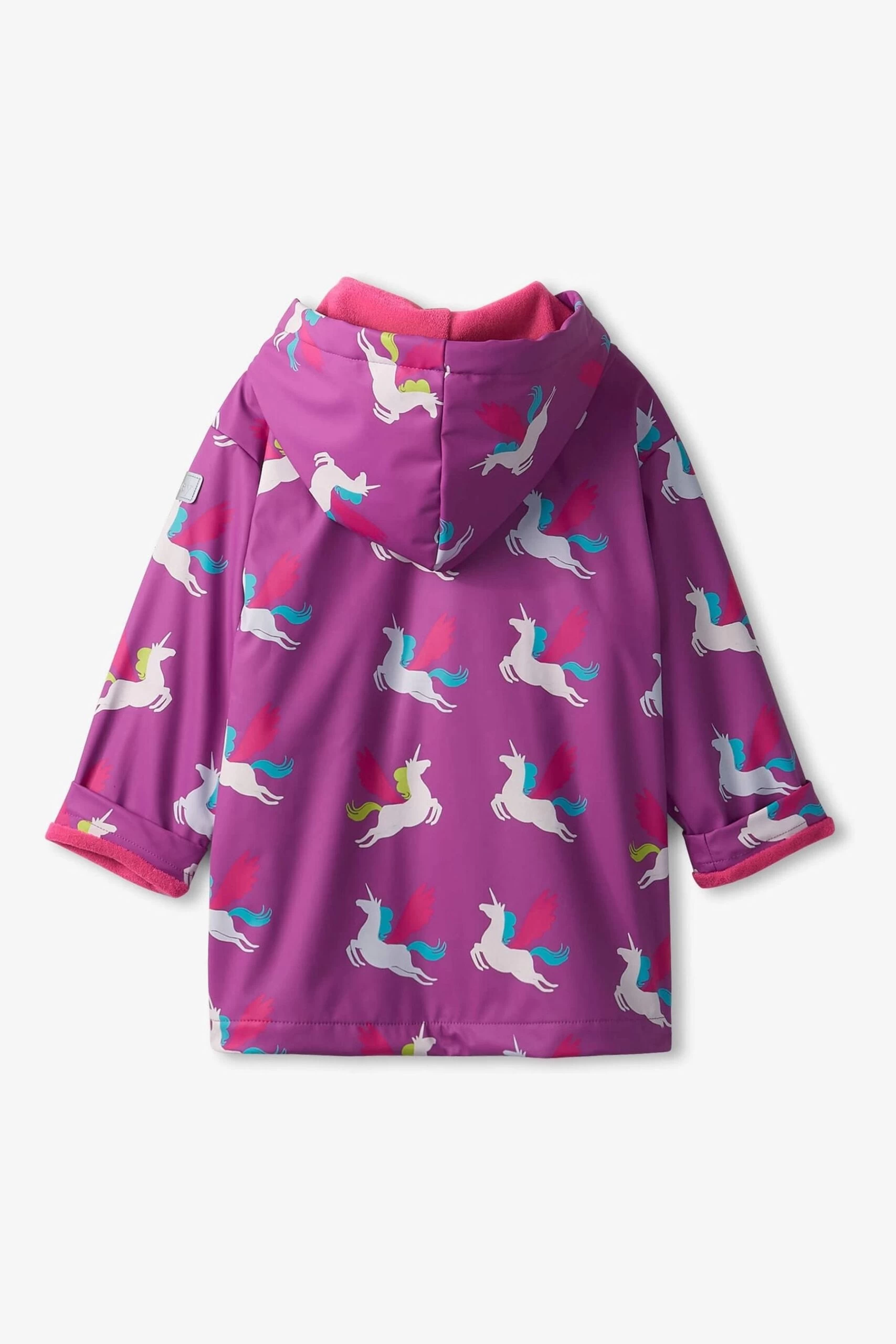 Hatley Purple Pretty Pegasus Colour Changing Raincoat 6 Hatley Purple Pretty Pegasus Colour Changing Raincoat - Image 5