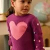 Hatley Purple Sweet Heart Sweater Dress -Fashion Cutting Edge 484271s