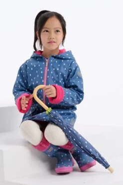 Hatley Blue Tiny Drops Colour Changing Peplum Jacket -Fashion Cutting Edge 588095s3