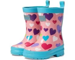 Hatley Kids Colourful Hearts Shiny Rain Boots (Toddler/Little Kid/Big Kid)