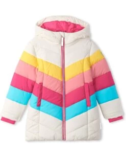 Hatley Kids Retro Rainbow Stripes Puffer Jacket (Toddler/Little Kids/Big Kids)