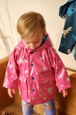Hatley Baby Pink Glitter Stars Raincoat