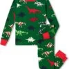Hatley Kids Festive Dinos Organic Cotton PJ Set (Toddler/Little Kids/Big Kids) -Fashion Cutting Edge 71JKj3qLDYL. AC SR736920