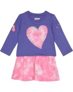 Hatley Kids Tie-Dye Heart Drop Waist Dress (Toddler/Little Kids/Big Kids)