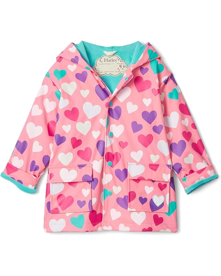 Hatley Kids Colourful Hearts Colour Changing Raincoat (Toddler/Little Kids/Big Kids) 3 Hatley Kids Colourful Hearts Colour Changing Raincoat (Toddler/Little Kids/Big Kids)