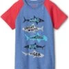 Hatley Kids Lots Of Sharks Raglan Tee (Toddler/Little Kids/Big Kids) -Fashion Cutting Edge 71d2a7lQsL. AC SR736920