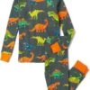 Hatley Kids Colour-Block Dino Pajama Set (Toddler/Little Kids/Big Kids)