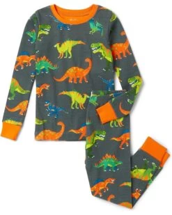Hatley Kids Colour-Block Dino Pajama Set (Toddler/Little Kids/Big Kids)