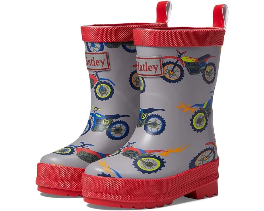Hatley Kids Blazing Dirt Bikes Matte Rain Boots (Toddler/Little Kid/Big Kid)
