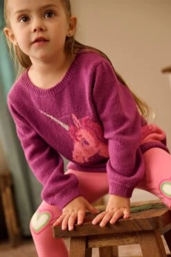 Hatley Purple Hollyhock Unicorn Pretty Sweater