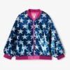 Hatley Blue Star Power Sequins Bomber Jacket -Fashion Cutting Edge 753030s