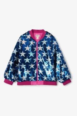 Hatley Blue Star Power Sequins Bomber Jacket