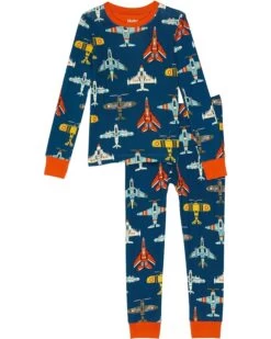 Hatley Kids Flying Aircrafts Organic Cotton PJ Set (Toddler/Little Kids/Big Kids)