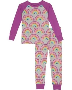 Hatley Kids Rainbow Dreams Organic Cotton Raglan PJ Set (Toddler/Little Kids/Big Kids)