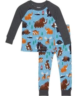 Hatley Kids Ice Age Organic Cotton Raglan PJ Set (Toddler/Little Kids/Big Kids)