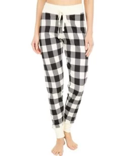 Little Blue House By Hatley Cream Plaid Sleep Leggings