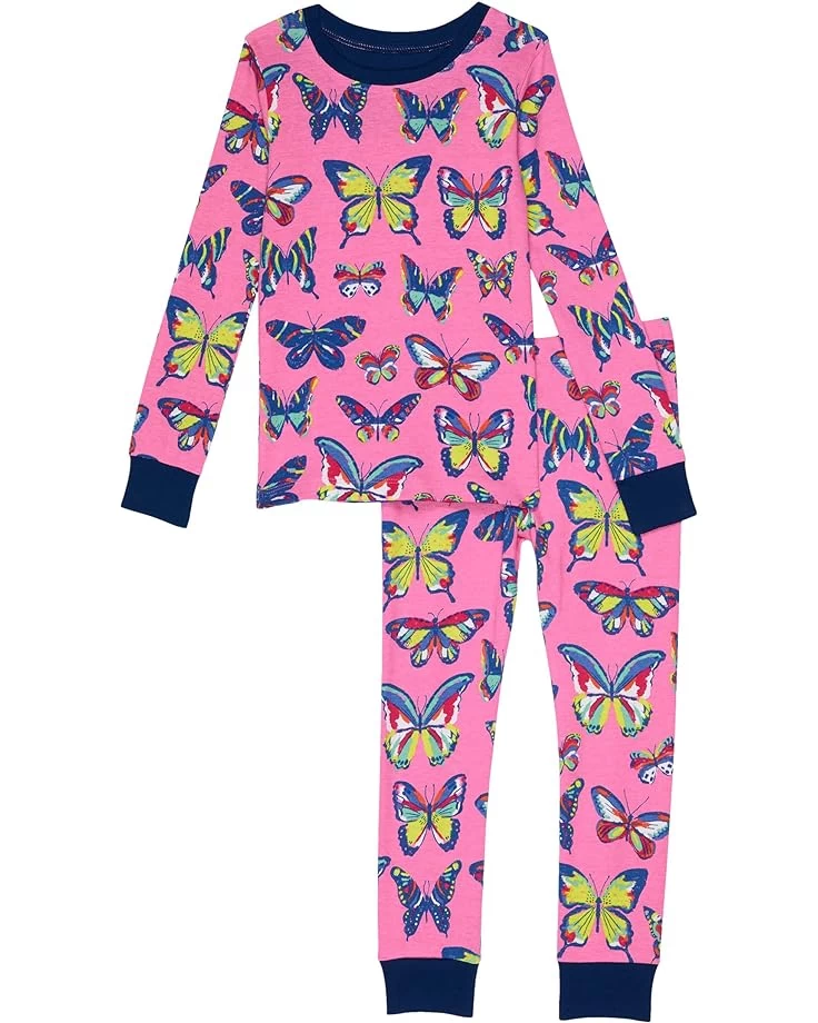 Hatley Kids Vibrant Butterflies Organic Cotton PJ Set (Toddler/Little Kids/Big Kids) 3 Hatley Kids Vibrant Butterflies Organic Cotton PJ Set (Toddler/Little Kids/Big Kids)
