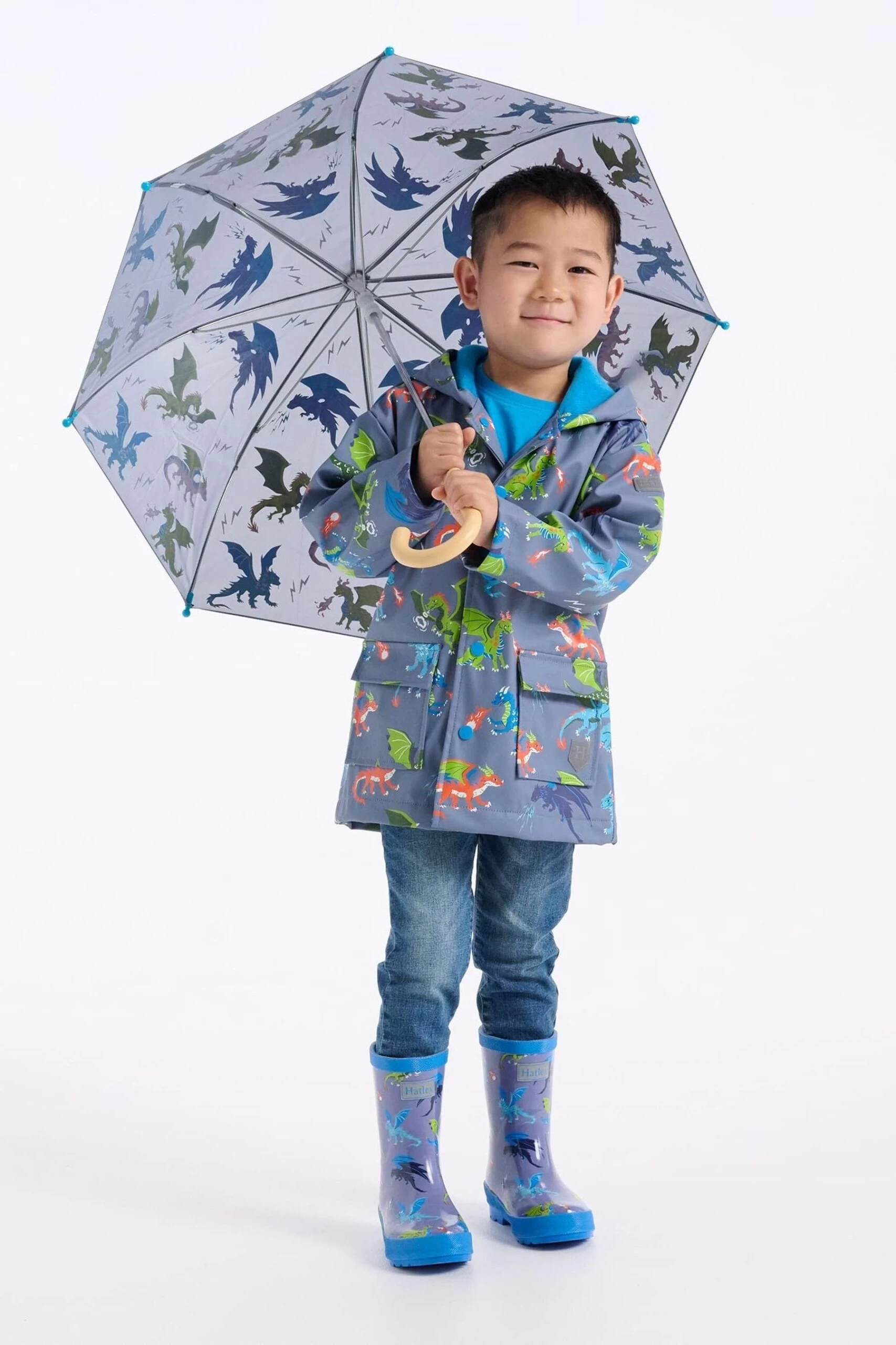 Hatley Blue Dragon Realm Raincoat 4 Hatley Blue Dragon Realm Raincoat - Image 2