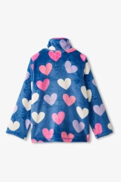 Hatley Blue Fun Hearts Fuzzy Zip Up Fleece -Fashion Cutting Edge 876692s3