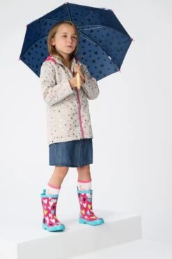 Hatley Grey Confetti Hearts Microfiber Rain Jacket