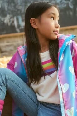 Hatley Pink Fun Hearts Microfibre Jacket -Fashion Cutting Edge 884385s3