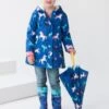 Hatley Blue Prancing Horses Colour Changing Sherpa Lined Splash Jacket -Fashion Cutting Edge 954 523s
