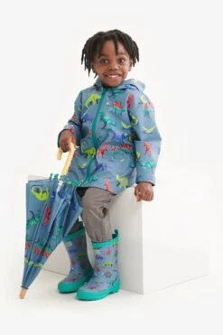 Hatley Blue Dangerous Dinos Matte Boots