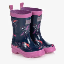 Hatley Girls Blue Pegasus Rain Boots