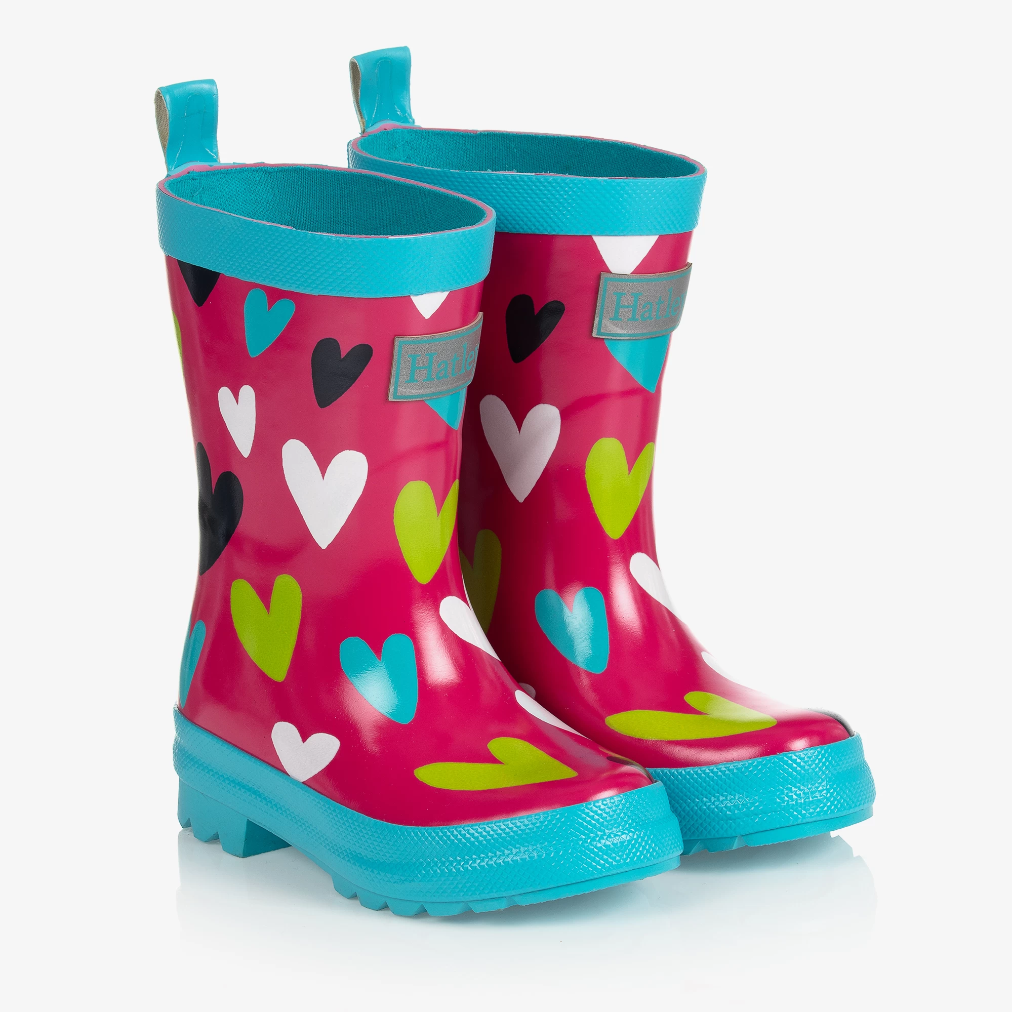 Hatley Girls Pink Hearts Rain Boots 3 Hatley Girls Pink Hearts Rain Boots