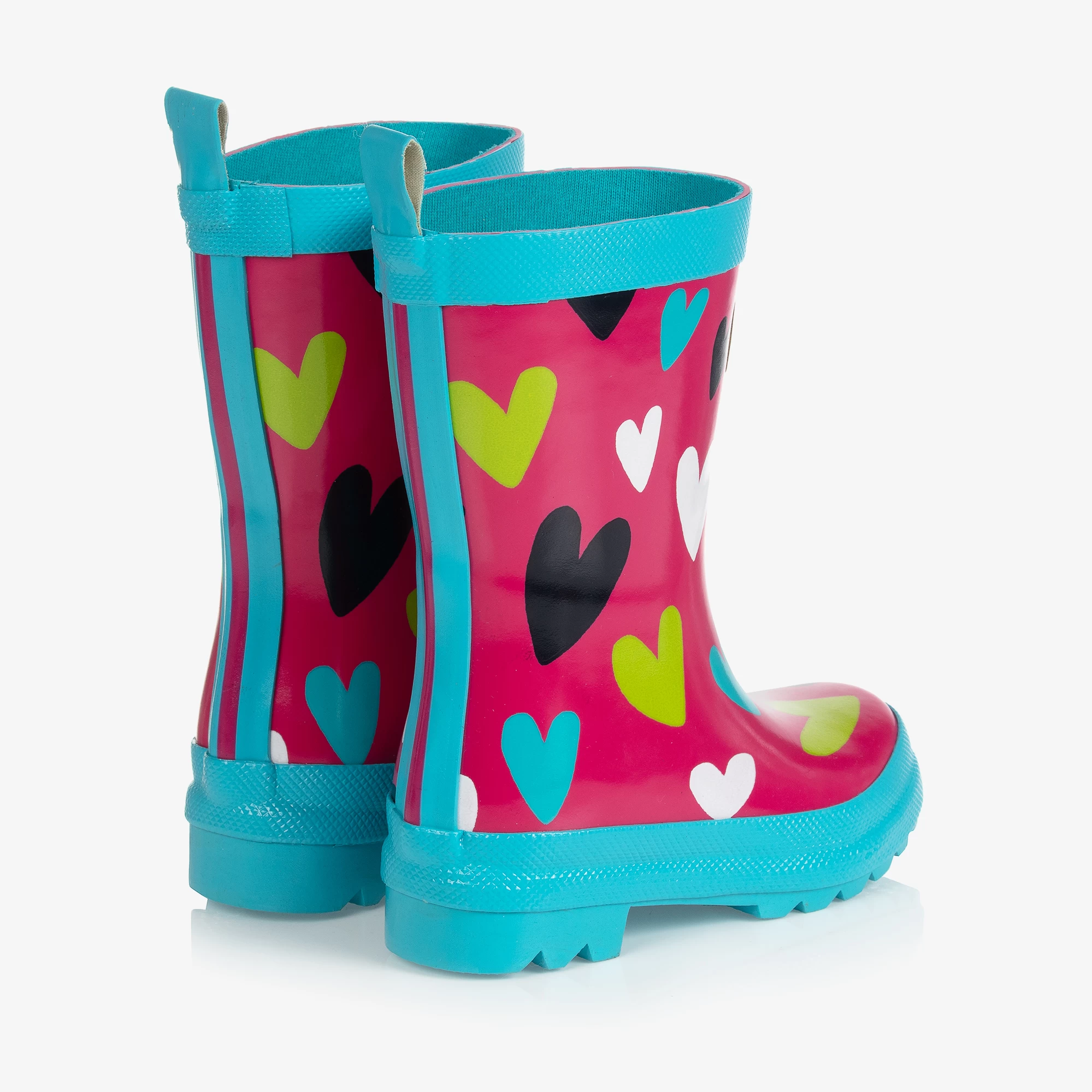 Hatley Girls Pink Hearts Rain Boots 4 Hatley Girls Pink Hearts Rain Boots - Image 2