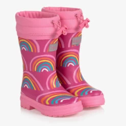 Hatley Girls Pink Rainbows Rain Boots